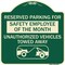 Signmission Reserved Parking for Safety Employee of the Month Unauthorized Vehicles Towed Away, G-1818-23077 A-DES-G-1818-23077 - alternate 1